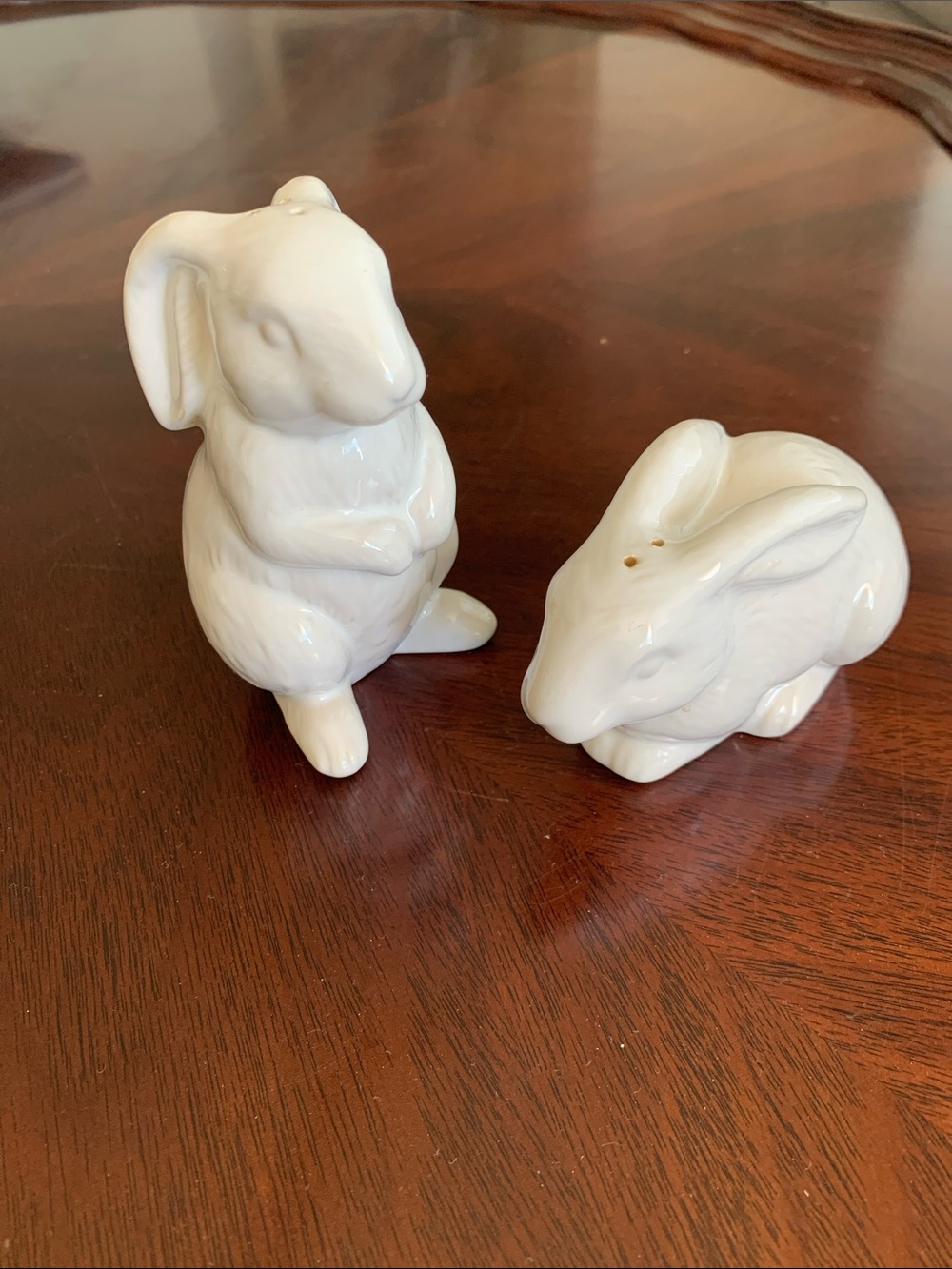 White Ceramic Bunny Salt and Pepper Shaker Set